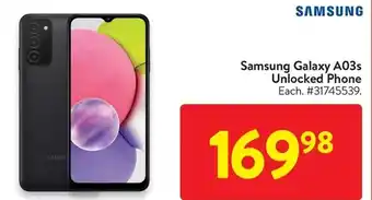 Walmart Samsung galaxy a03s unlocked phone offer