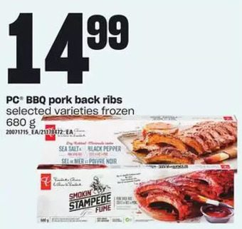 Loblaws Pc bbq pork back ribs offer
