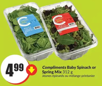 FreshCo Compliments baby spinach or spring mix offer