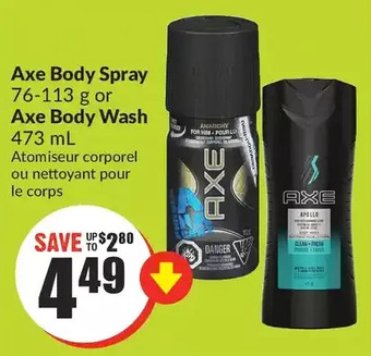 FreshCo Axe body spray or axe body wash offer