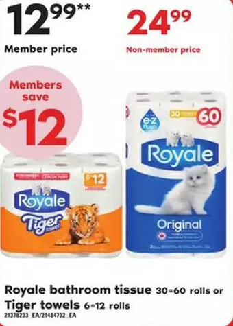 Loblaws Royale bathroom tissue offer