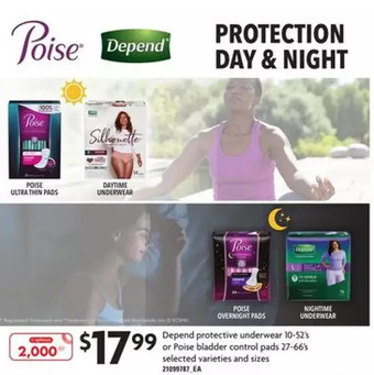 Loblaws Depend protective underwear or poise bladder control pads offer