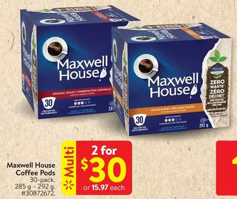Walmart Maxwell house coffee pods offer