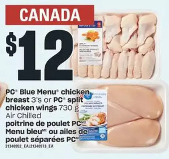 Valu-mart Pc blue menu chicken breast or pc split chicken wings offer
