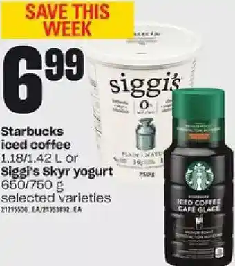 Loblaws Starbucks iced coffee or siggi's skyr yogurt offer