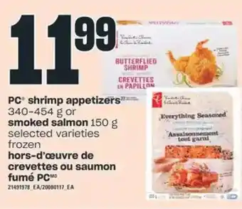 Valu-mart Pc shrimp appetizers or smoked salmon offer