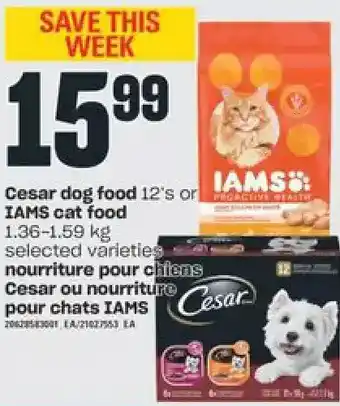 Valu-mart Cesar dog food or iams cat food offer