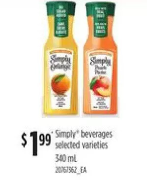 Loblaws Simply beverages offer
