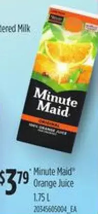 Loblaws Minute maid orange juice offer