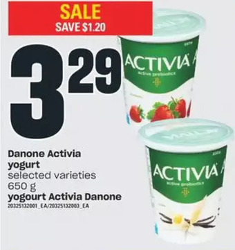 Valu-mart Danone activia yogurt offer