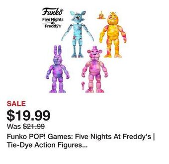 Showcase Funko pop! games: five nights at freddy's | tie-dye action figures | character ships assorted offer