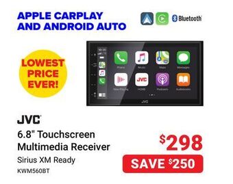 Visions Electronics Jvc 6.8" touchscreen multimedia receiver offer