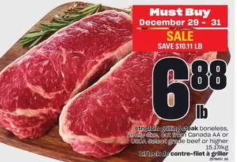 Independent Grocer Striploin grilling steak offer