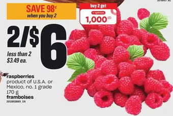 Independent Grocer Raspberries offer