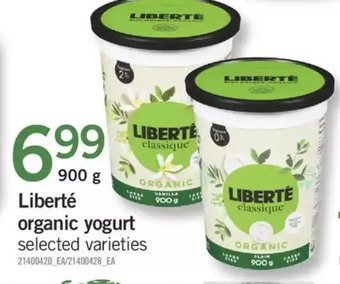 Fortinos Liberte organic yogurt offer