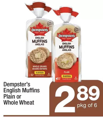 Highland Farms Dempster's english muffins plain or whole wheat offer