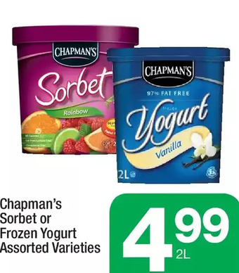 Highland Farms Chapman's sorbet or frozen yogurt offer