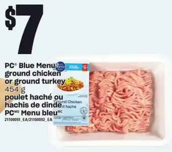 Independent Grocer Pc blue menu ground chicken or ground turkey offer