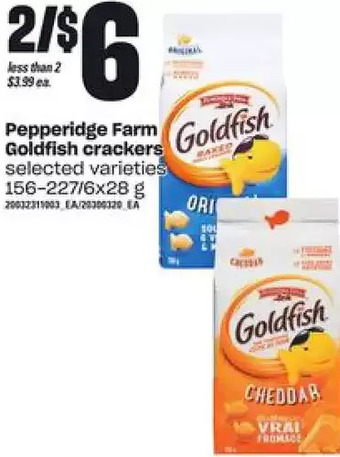 Independent Grocer Pepperidge farm goldfish crackers offer