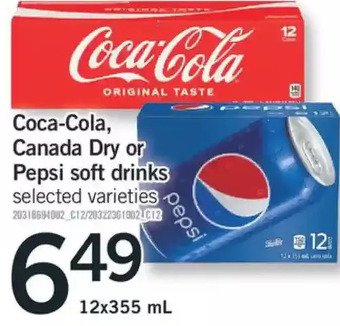 Fortinos Coca-cola, canada dry or pepsi soft drinks offer