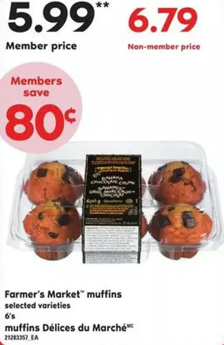 Independent Grocer Farmer's market muffins offer
