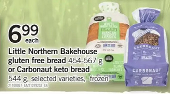Fortinos Little northern bakehouse gluten free bread or carbonaut keto bread offer