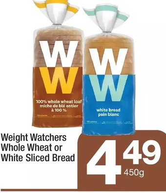 Highland Farms Weight watchers whole wheat or white sliced bread offer