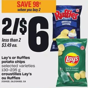 Independent Grocer Lay's or ruffles potato chips offer