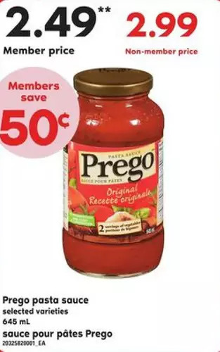 Independent Grocer Prego pasta sauce offer