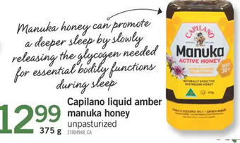 Fortinos Capilano liquid amber manuka honey offer