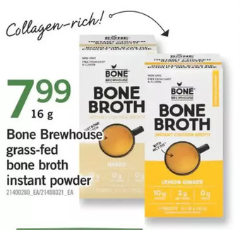 Fortinos Bone brewhouse grass-fed bone broth instant powder offer