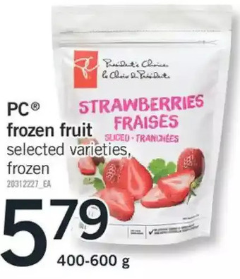 Fortinos Pc frozen fruit offer
