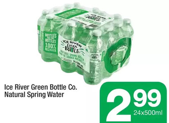 Highland Farms Ice river green bottle co. natural spring water offer