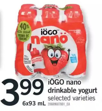 Fortinos Iogo nano drinkable yogurt offer