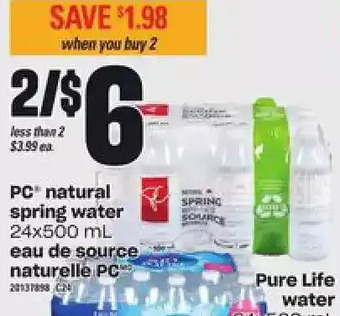 Independent Grocer Pc natural spring water offer