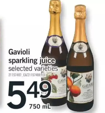 Fortinos Gavioli sparkling juice offer