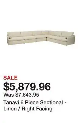 Ashley Furniture Tanavi 6 piece sectional - linen / right facing offer