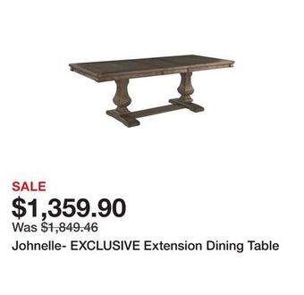 Ashley Furniture Johnelle- exclusive extension dining table offer