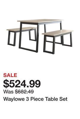 Ashley Furniture Waylowe 3 piece table set offer