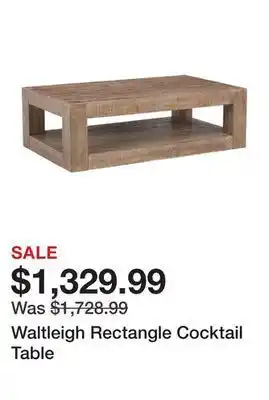 Ashley Furniture Waltleigh rectangle cocktail table offer