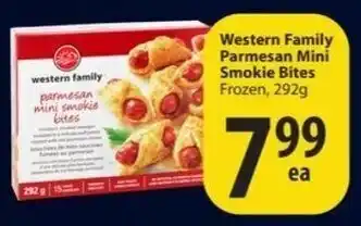 Save on Foods Western family Parmesan mini smokie bites 292g offer