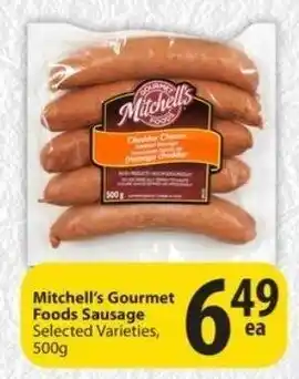 Save on Foods Mitchell's Gourmet foods sausage 500g offer