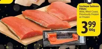 Save on Foods Sockeye fillets wild, west coast 100g offer