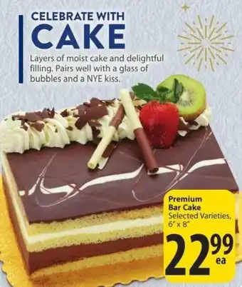 Save on Foods Premium Bar cake 6"x8" offer