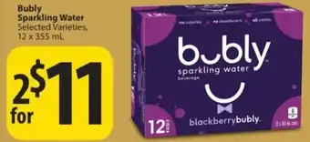 Save on Foods Bubly sparkling water 12x355ml offer