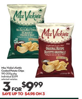 Longo's Miss vickie's kettle cooked potato chips offer