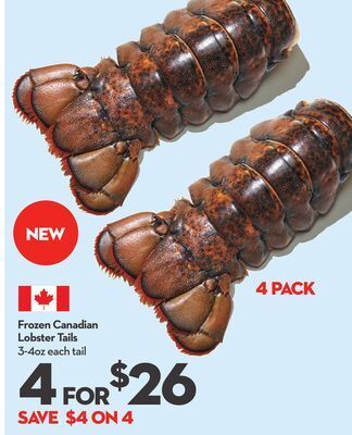 Longo's 4 pack frozen canadian lobster tails offer