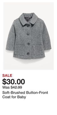 Old Navy Soft-brushed button-front coat for baby offer