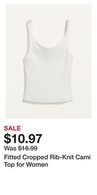 Old Navy Fitted cropped rib-knit cami top for women offer