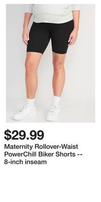 Old Navy Maternity rollover-waist powerchill biker shorts -- 8-inch inseam offer